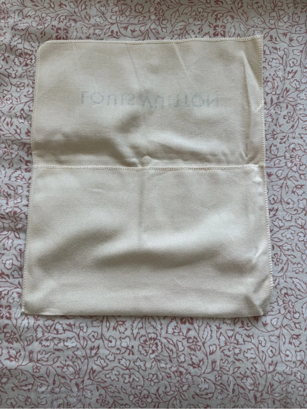 Louis Vuitton Cream Dust Bag with Black Logo